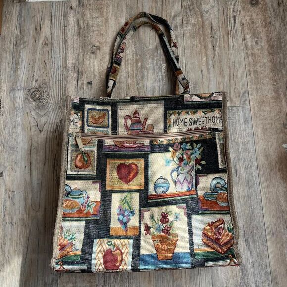 Jade Tapestry Bag Tote Women's Cottage Multi Tan - Picture 1 of 7